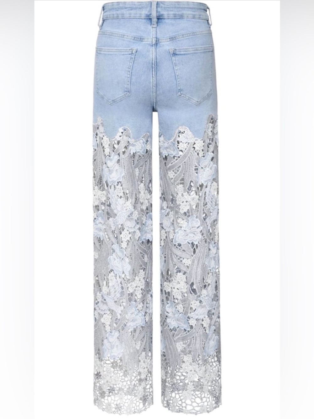 Lace Panel Rhinestone Straight-Leg Jeans size 29 - Picture 4 of 5